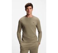 BOSS T-shirt de pyjama en jersey ottoman avec logo brodé - Style Waffle LS-Shirt, 50535870 Brun chiné M