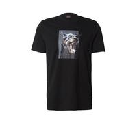 BOSS T-shirt en jersey de coton avec motif animal artistique - Style Te_Dobermann, 50558965 Noir L