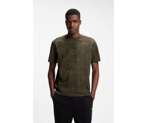 BOSS T-shirt en coton à motif jacquard 3D - Style TS_Network JQ, 50563981 Vert sombre S