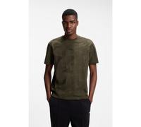 BOSS T-shirt en coton à motif jacquard 3D - Style TS_Network JQ, 50563981 Vert sombre XXXL