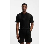 BOSS T-shirt en coton à rayures texturées - Style TS_BB BC Lux GRX, 50554645 Noir M