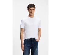 BOSS T-shirt en coton avec grand logo ton sur ton - Style Te_Logo, 50566504 Blanc L