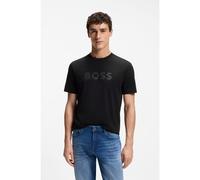 BOSS T-shirt en coton avec grand logo ton sur ton - Style Te_Logo, 50566504 Noir S