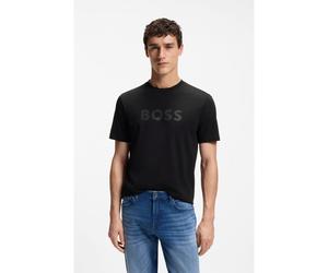 BOSS T-shirt en coton avec grand logo ton sur ton - Style Te_Logo, 50566504 Noir S