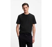 BOSS T-shirt en coton mélangé à la structure jacquard effet bulle - Style Tiburt 240, 50452680 Noir M