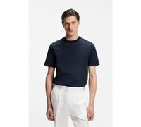 BOSS T-shirt en coton mercerisé à motif jacquard tricolore - Style H-Thompson 242, 50559775 Bleu foncé XXL