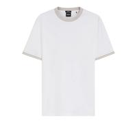 Boss - T-shirt en coton mercerisé slim-fit avec contraste - Homme - Tops - Blanc - Taille: S