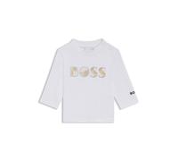 BOSS T-shirt en coton stretch à manches longues et logo artistique pour bébé - Style J52514/10P01M, J52514 Blanc 67