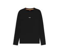 Hugo Boss T-shirt TChark Homme Coton stretch Manches longues Logo imprimé L Noir