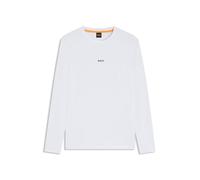 BOSS T-Shirt en Coton Stretch À Manches Longues Et Logo Imprimé