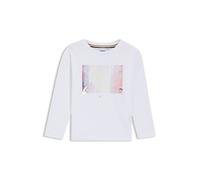 BOSS T-shirt en coton stretch à manches longues et logo imprimé pour enfant - Style J52421/10P04A, J52421 Blanc 114