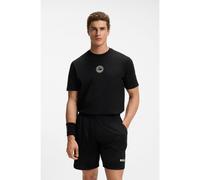 BOSS T-shirt en coton stretch à motif tennis - Style TS_Boss Open, 50560293 Noir M