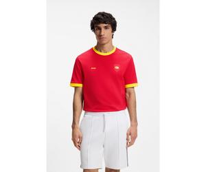 BOSS T-shirt en coton stretch avec drapeau du pays et logo - Style TS_BB BC Lux Tee, 50562134 Espagne L