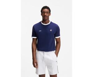 BOSS T-shirt en coton stretch avec drapeau du pays et logo - Style TS_BB BC Lux Tee, 50562134 États-Unis M