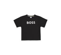 BOSS T-shirt en coton stretch avec logo à effet métallique pour enfant - Style J51114/09B14A, J51114 Noir 156