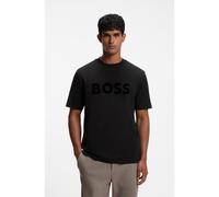 BOSS T-shirt en coton stretch avec logo floqué ton sur ton - Style TS_Cord Logo, 50570304 Noir L