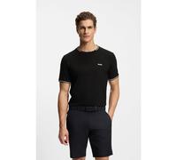 BOSS T-shirt en coton stretch avec rayures et logo - Style Taul, 50521245 Noir S
