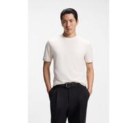 BOSS T-shirt en coton structuré avec bords des manches à rayures - Style C-Taut 90, 50564942 Naturel L