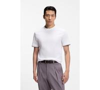 BOSS T-shirt en jersey de coton avec bas de manches à rayures emblématiques - Style Thompson 04, 50501097 Blanc M