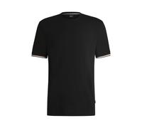 BOSS T-shirt en jersey de coton avec bas de manches à rayures emblématiques - Style Thompson 04, 50501097 Noir XL