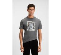 BOSS T-shirt en jersey de coton avec motif animal artistique - Style Te_lupo, 50554615 Gris XXL