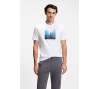 BOSS T-shirt en jersey de coton avec motif imprimé - Style Te_Creature, 50561861 Blanc L
