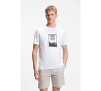 BOSS T-shirt en jersey de coton avec motif imprimé - Style Te_Dj, 50561846 Blanc L