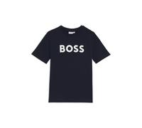 BOSS T-shirt en jersey de coton pour enfant, avec logo contrastant - Style J25P24/09B04A, J25P24 Bleu foncé 102