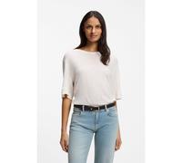 BOSS T-shirt en lin à logo brodé - Style C_Emma, 50556387 Naturel S