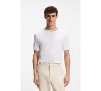 BOSS T-shirt en piqué de coton avec col à rayures - Style C-Taut 40, 50559847 Blanc M