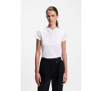 BOSS T-shirt en piqué de coton avec patte de boutonnage à 5 boutons - Style Epola, 50490960 Blanc S