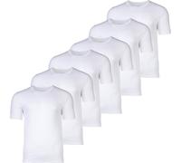 BOSS T-shirt homme, lot de 6 - RN 6P Classic, col rond, manches courtes, coton, uni blanc L