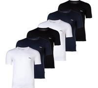 BOSS T-shirt homme, lot de 6 - RN 6P Classic, col rond, manches courtes, coton, uni noir/bleu/blanc S
