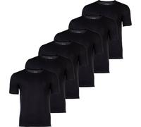 BOSS T-shirt homme, lot de 6 - RN 6P Classic, col rond, manches courtes, coton, uni noir XL
