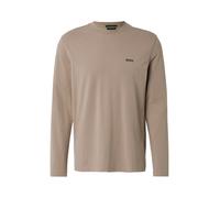 BOSS T-shirt à manches longues en coton stretch avec logo contrastant - Style Tee Long, 50506365 Brun chiné 4XL