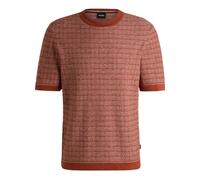 Boss - T-shirt orange en tricot jacquard innovant - Homme - Tops - Orange - Taille: L