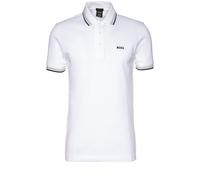 Hugo Boss – Polo à manches courtes Paddy Homme – Piqué de coton – Col et poignets rayés – Blanc XXXL