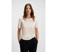 BOSS T-shirt Regular avec soie stretch sur le devant - Style Esandy, 50457656 Naturel M