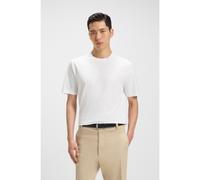 BOSS T-shirt Regular en jersey de coton avec col côtelé - Style Thompson 02, 50468972 Blanc 6XL