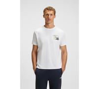 BOSS T-shirt Relaxed avec logos réfléchissants décoratifs - Style Tee Stripe Zone, 50548093 Blanc XXXL