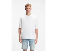 BOSS T-shirt Relaxed en coton à la structure gaufrée - Style Te_Waffle_Z, 50574606 Naturel M