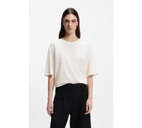 BOSS T-shirt Relaxed en coton avec finitions en mesh - Style C_Epliete, 50565191 Naturel M