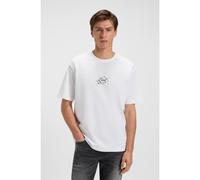BOSS T-shirt Relaxed en coton avec logo artistique - Style Te_voyage, 50546370 Blanc M