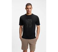 BOSS T-shirt Relaxed en coton interlock - Style Tee Print Striped CZ, 50574588 Noir L