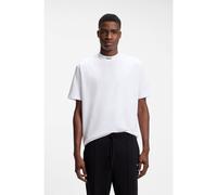 BOSS T-shirt Relaxed en coton stretch avec col montant - Style Tee Collar, 50562120 Blanc L