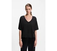 BOSS T-shirt Relaxed en jersey stretch à col V - Style CP Stripe_T-Shirt, 50535723 Noir S