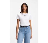 BOSS T-shirt Slim en coton à logo brodé - Style C_Elove_embro, 50554696 Blanc XL