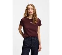 BOSS T-shirt Slim en coton à logo brodé - Style C_Elove_embro, 50554696 Bordeaux L