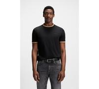 BOSS T-shirt Slim en coton mercerisé avec finitions contrastantes - Style H-Tessler 200, 50543858 Noir M
