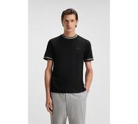 BOSS T-shirt Slim en coton mercerisé avec finitions contrastantes - Style H-Tessler 200, 50543858 Noir M